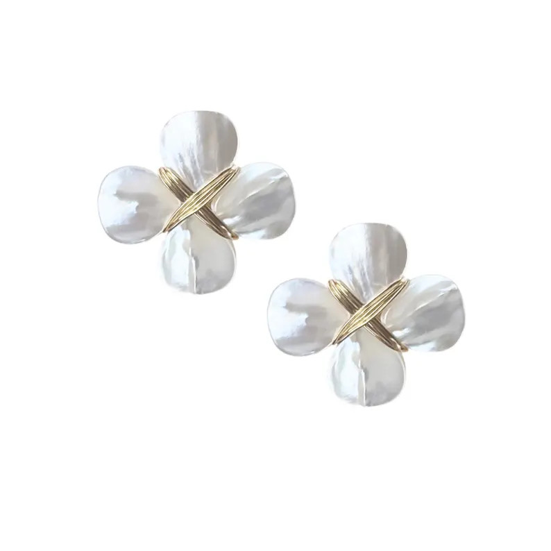 The Anna Grace Earrings | Mother of Pearl Flower Earrings | Bridal Earrings | Bridesmaid Earrings... | Etsy (US)