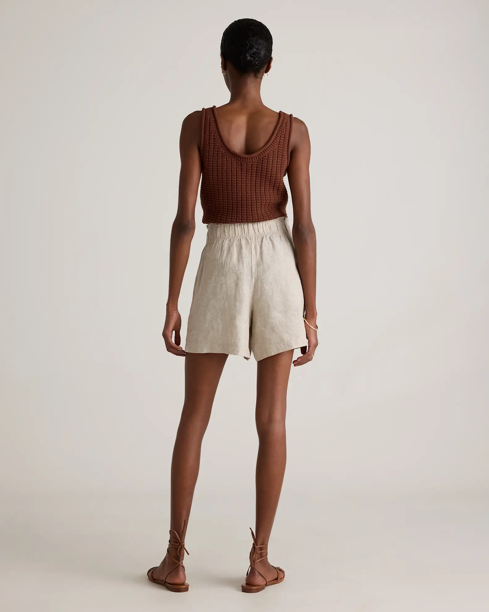 100% European Linen High Waisted Shorts | Quince