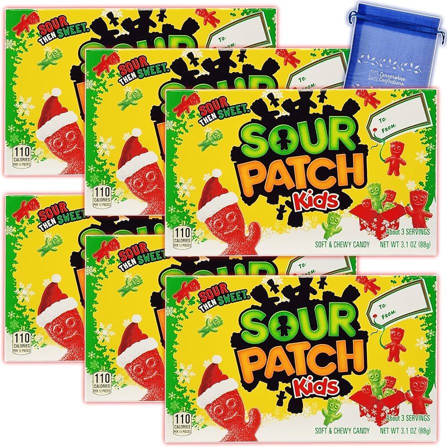 Sour Patch Kids Christmas Bundle Pack - 6 Boxes of Sour Patch Kids Candy in Limited Edition Chris... | Amazon (US)