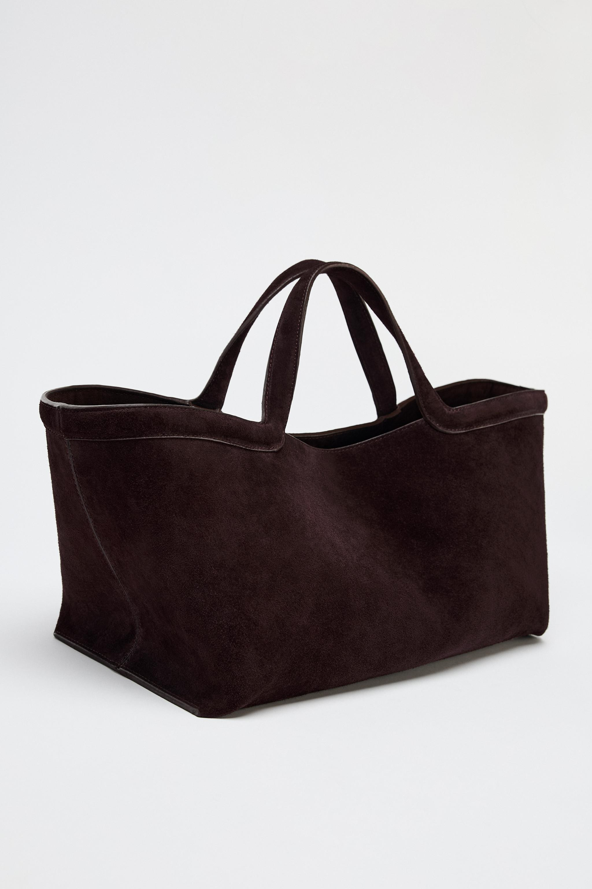 ELONGATED SUEDE TOTE BAG | Zara UK