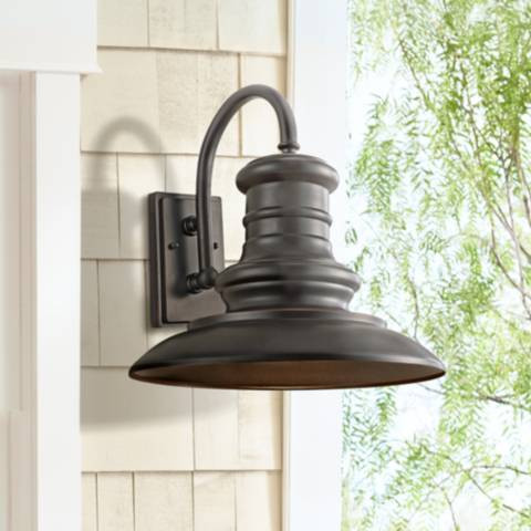 Generation Lighting Redding Station 15" Bronze Outdoor Wall Barn Light | Lamps Plus