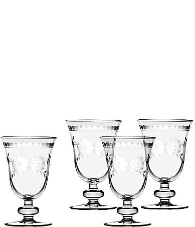 Godinger Belle Fleur Goblet Glasses Set of 4 9 oz. - Clear | Dillard's