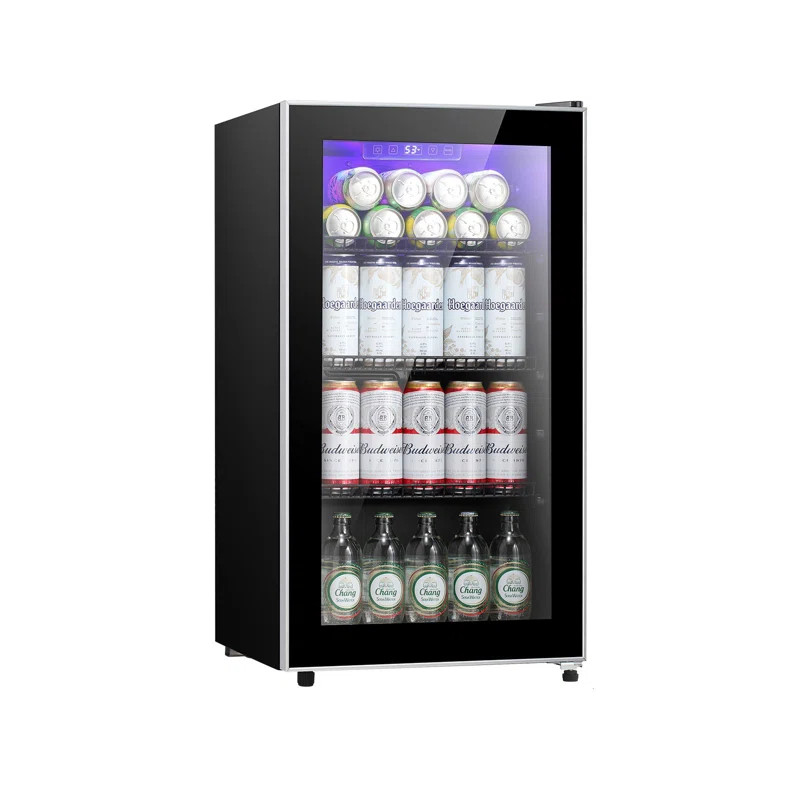 31.5"H X 17.5"W X 19.61"D Beverage Cooler Refrigerator Soda Drink Beer Fridge with Wine Storage | Wayfair North America