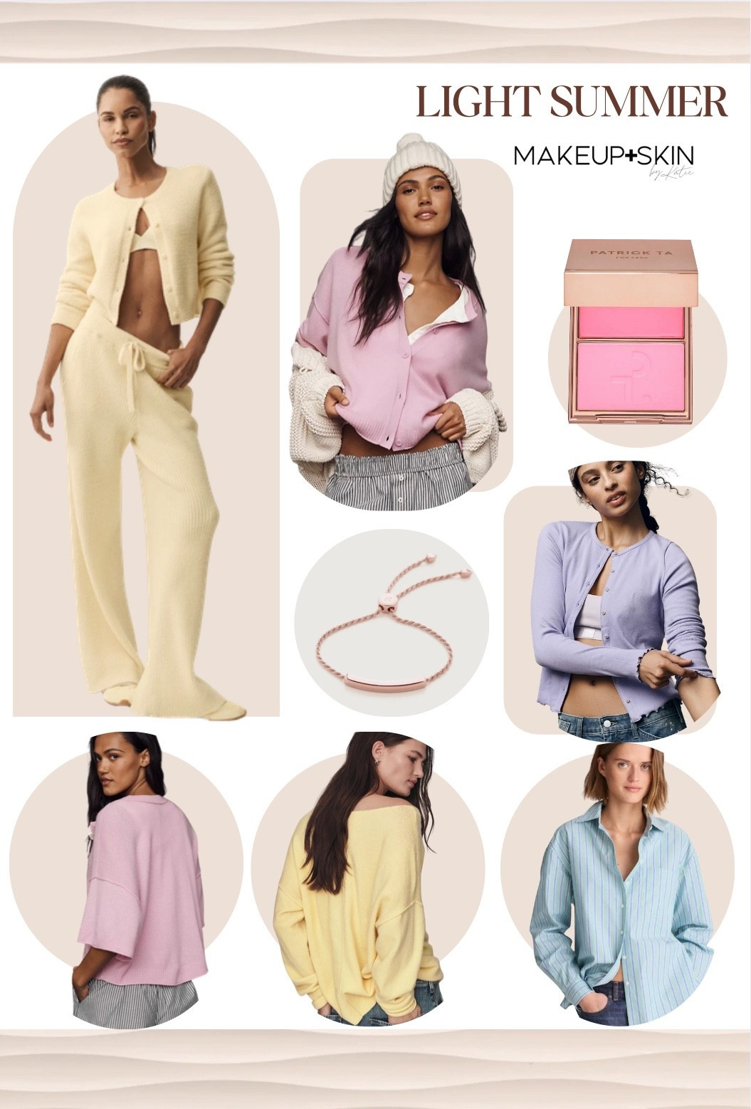 Light Summer does best with soft, pale colors that feel light and airy. Powder blue, blush pink, lilac, soft mint, and light cool neutrals are easy wins. If a color feels dark or heavy, it’s probably wrong. Skip deep shades, strong contrast, and anything too warm.

#LTKFindsUnder100 #LTKWorkwear #LTKdayinmylife