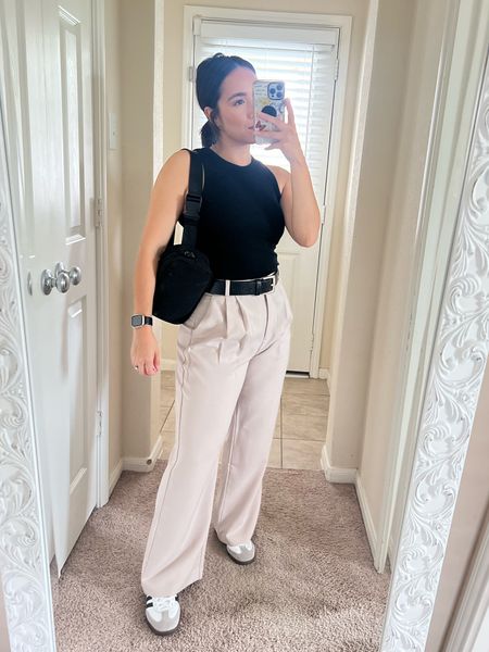 Outfit of the day Inspo! The softest trousers 🙌🏼
Trousers in sale!! 
28S-Trousuers
SM- In top

Spring outfit
Spring outfit ideas
Spring fashion
Trousers
Trouser outfit ideas
Samba OG outfit ideas
Neutral outfit
Simple fashion
Simple outfit ideas
Mom style
Casual style 
Sahm outfit
Black tank
Target 
Abercrombie fashion


#LTKSeasonal #LTKfindsunder100 #LTKstyletip