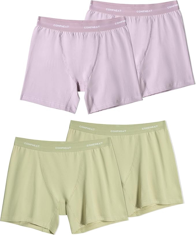 Comfneat Women's 4-Pack Boyshorts Cotton Spandex Boxer Briefs Stretchy Underwear Knitwear | Amazon (US)