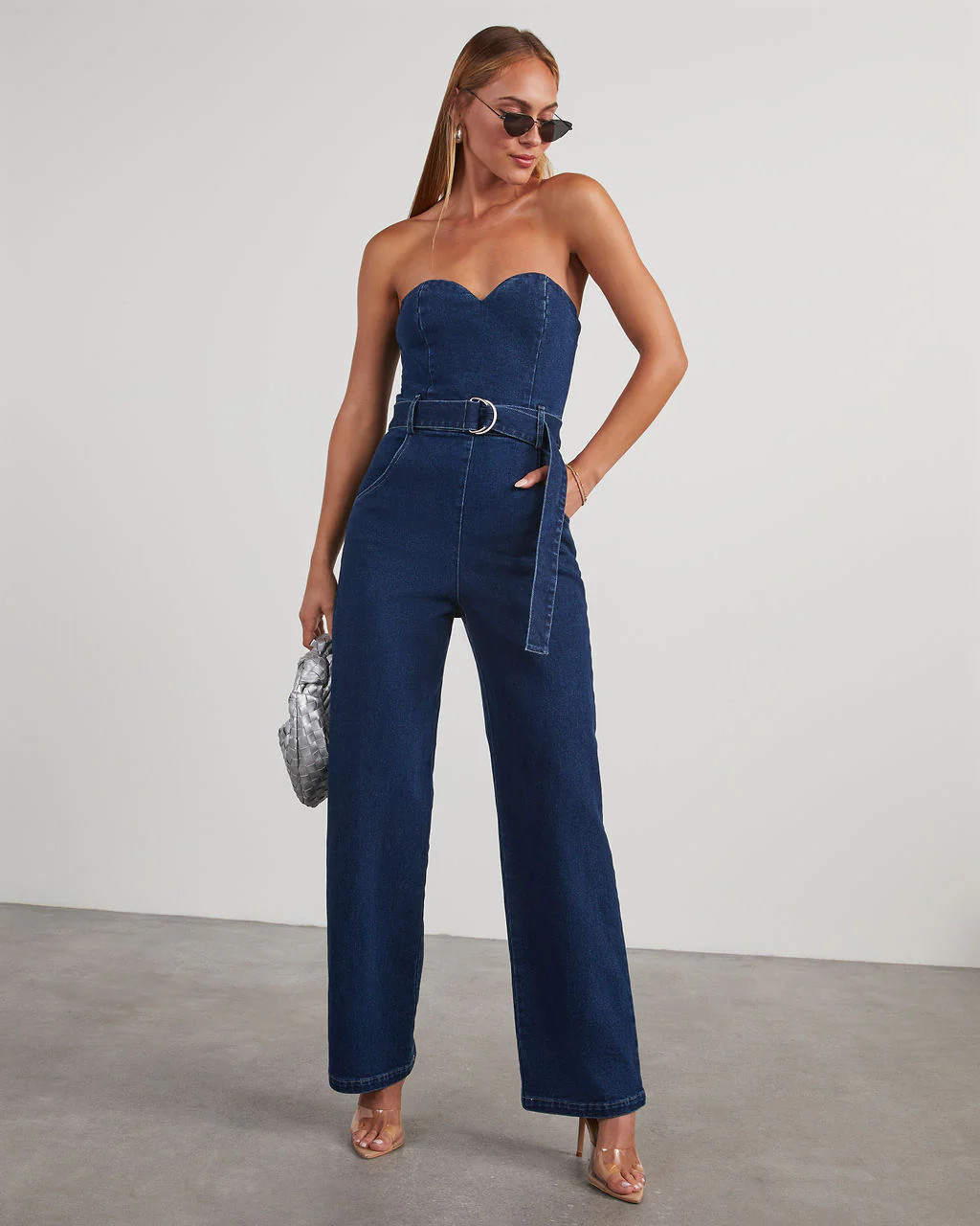 Kinney Strapless Denim Jumpsuit | VICI