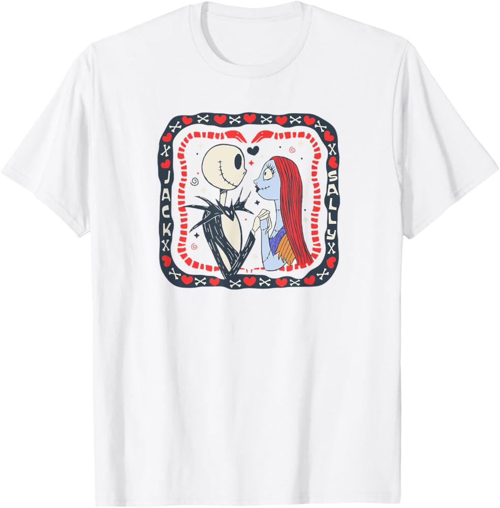 Amazon Essentials Nightmare Before Christmas Jack and Sally Valentine's Day T-Shirt | Amazon (US)