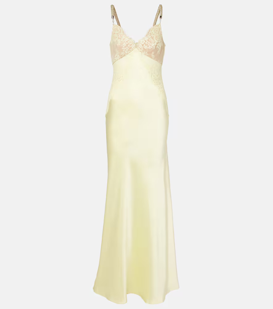 Self-Portrait x Christopher Kane lace-trimmed satin maxi dress | Mytheresa (US/CA)