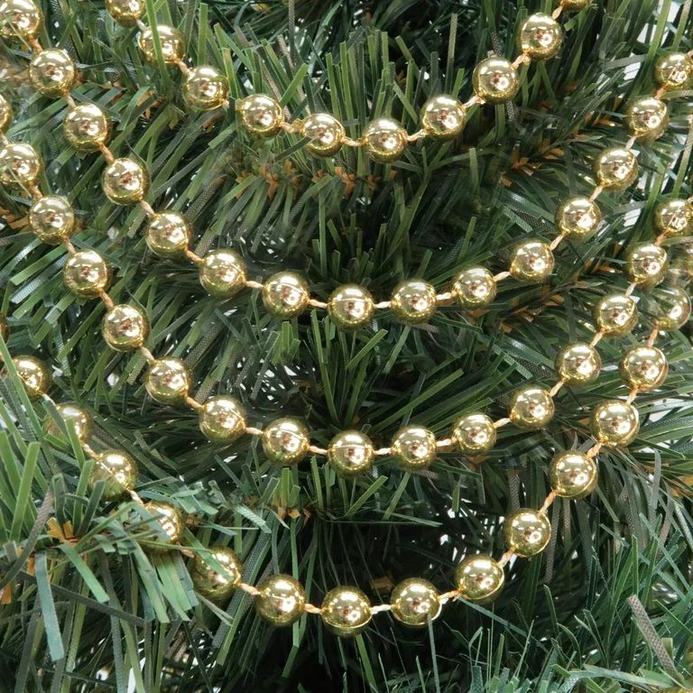 Holiday Time Metallic Gold Bead Garland, 18' - Walmart.com | Walmart (US)