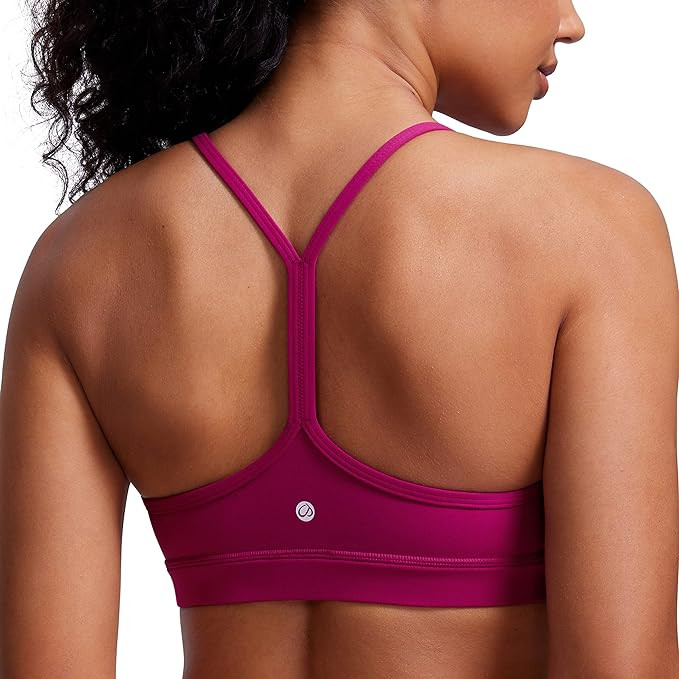 CRZ YOGA Butterluxe Womens Y Back Sports Bra - Padded Racerback Low Impact Spaghetti Thin Strap W... | Amazon (US)