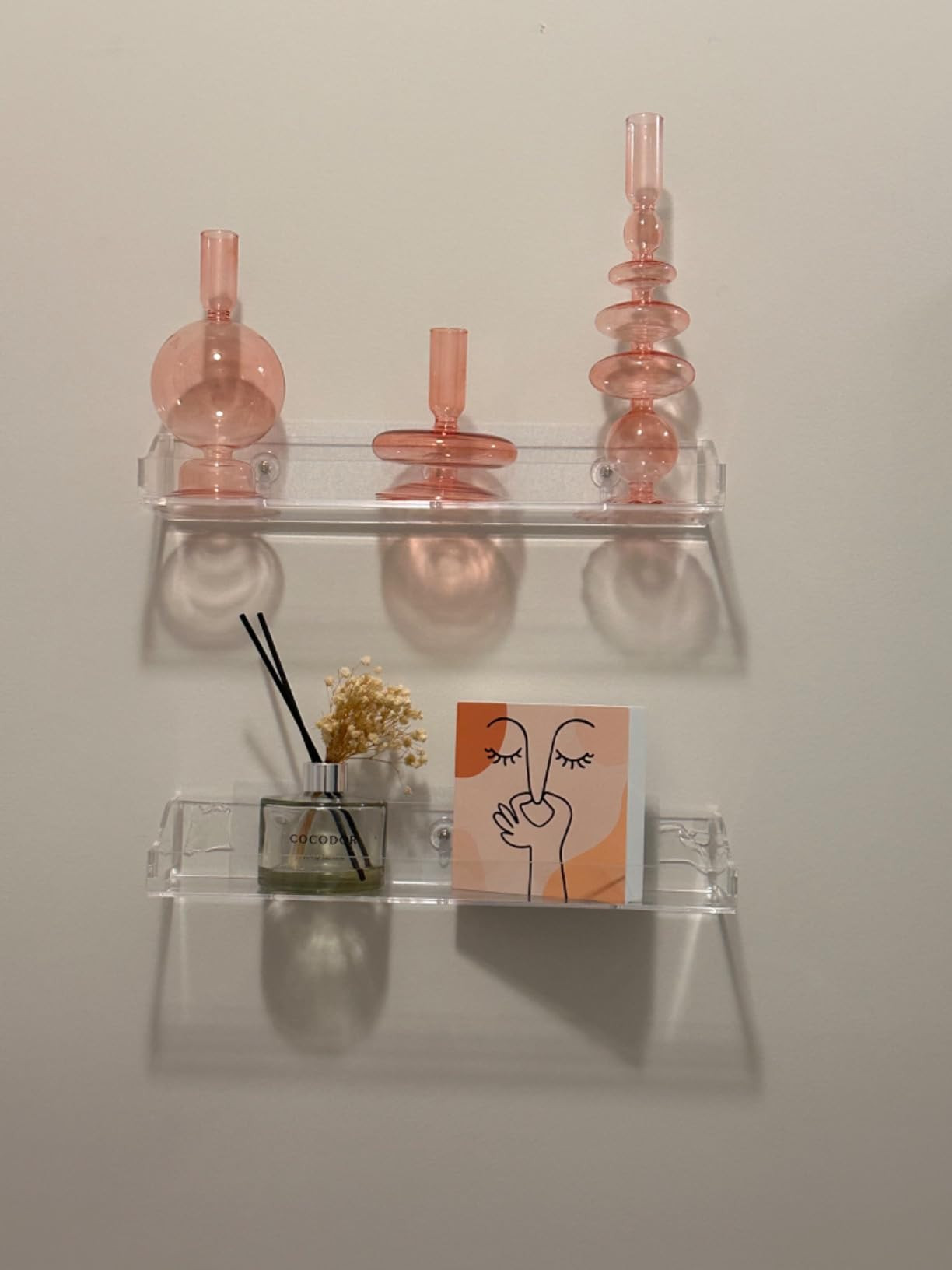 Rtteri 3 Pcs Glass Candlestick Holders Glass Taper Candle Holders Groovy Candlestick Wavy Elegant... | Amazon (US)