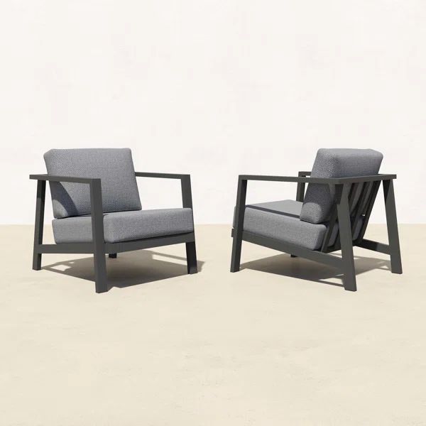 Kennyetta Patio Chair with Cushions (Set of 2) | Wayfair North America