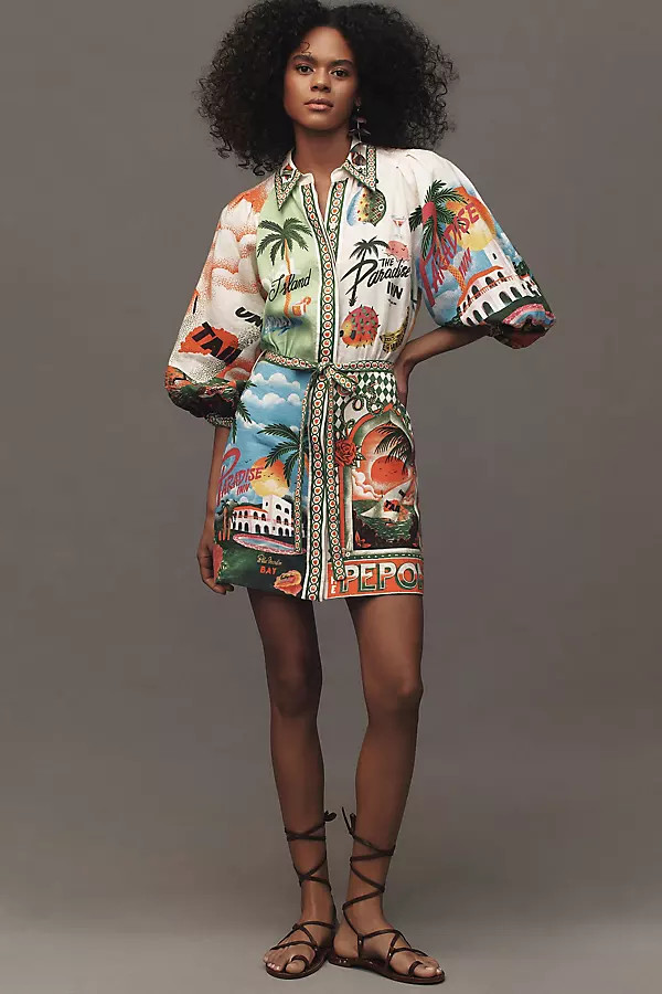 ALÉMAIS Paradiso Linen Mini Dress | Anthropologie (US)