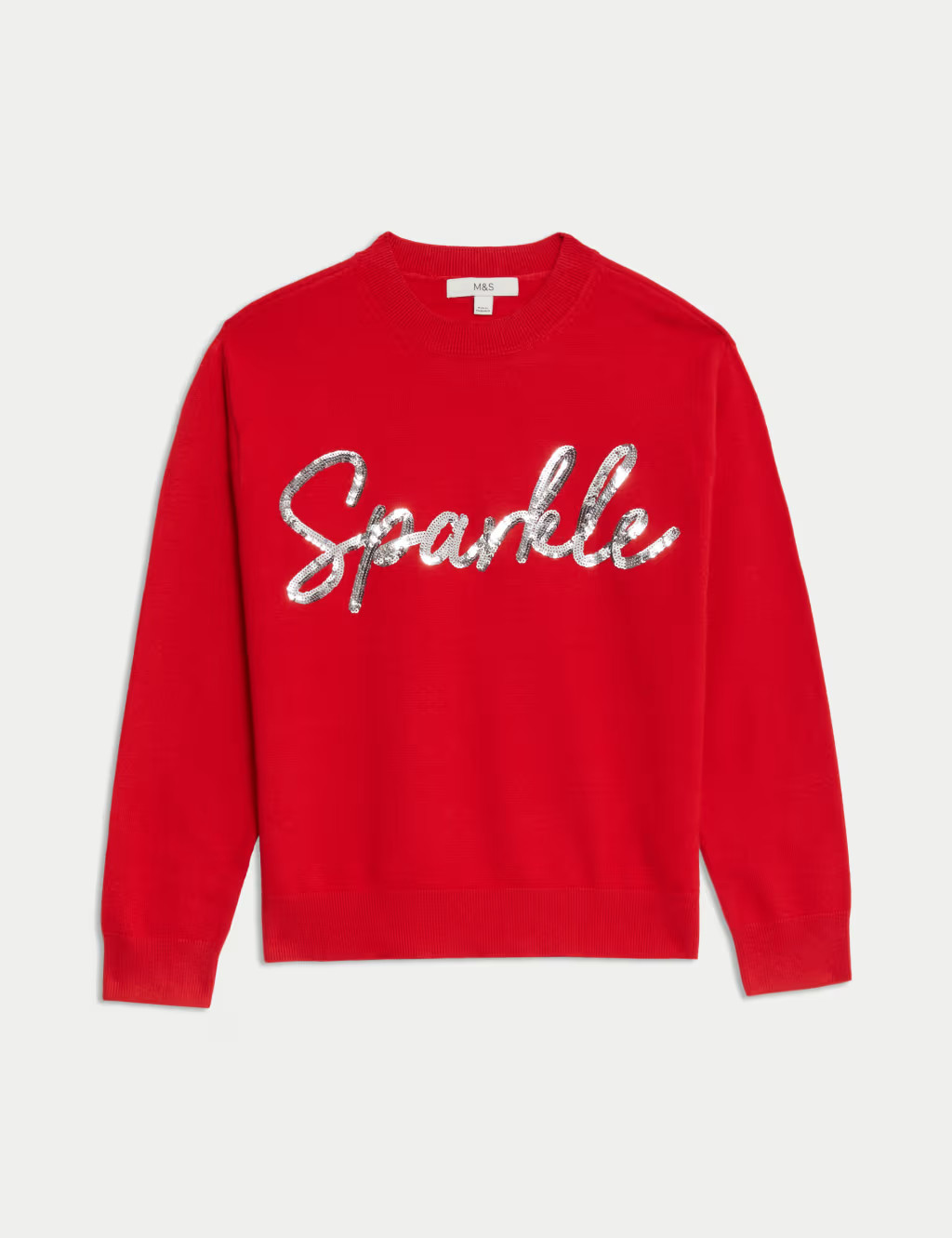 Soft Touch Sequin 'Sparkle' Christmas Jumper | Marks & Spencer (UK)