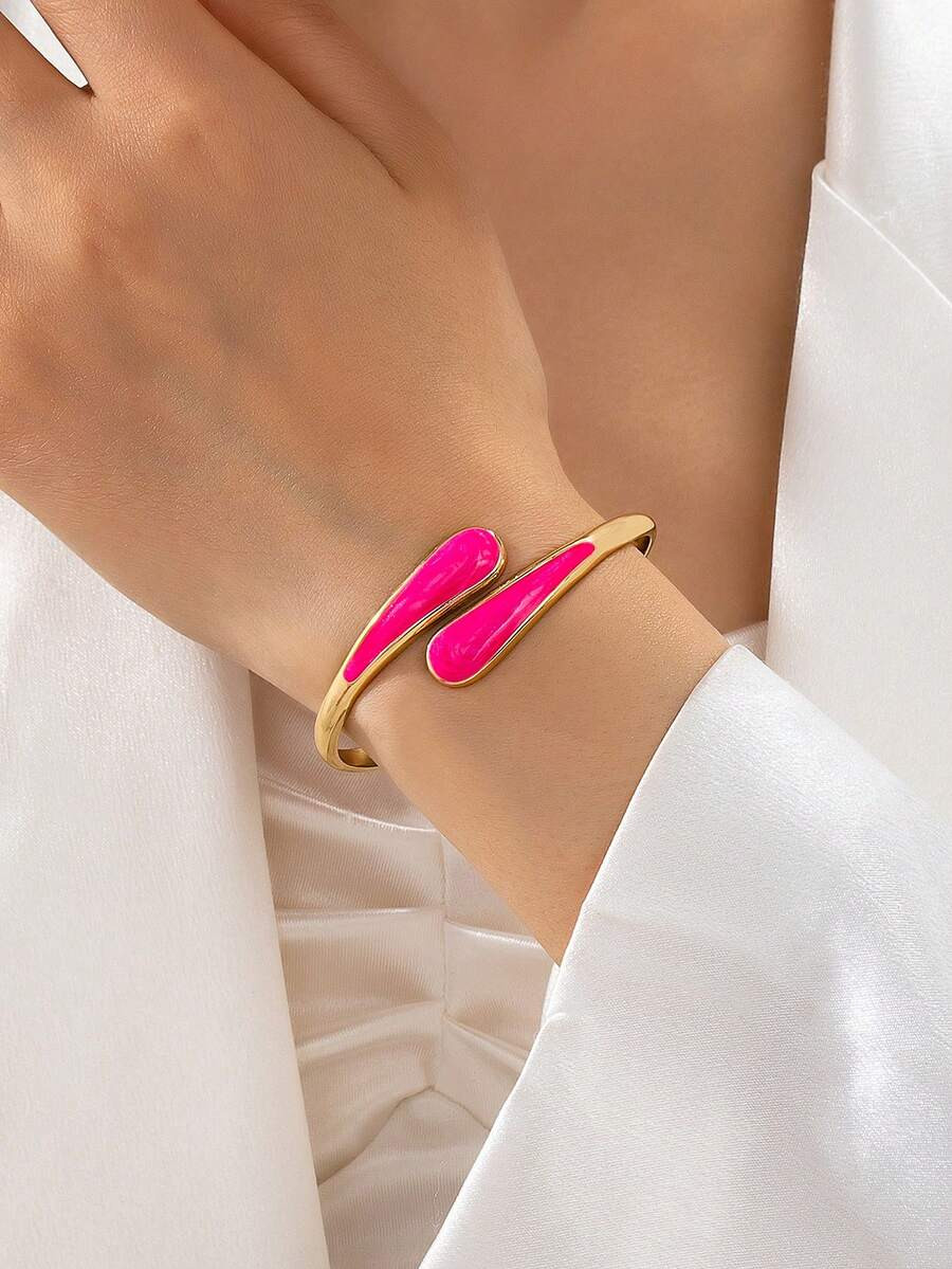 1pc Fashionable New Elegant Versatile Gold-Plated & Resin Teardrop Bracelet For Women | SHEIN