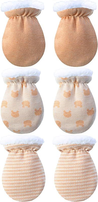 3 Pairs Newborn Mitten Gloves Warm Cotton Mittens Baby Winter Mittens (0-12 Month) | Amazon (US)