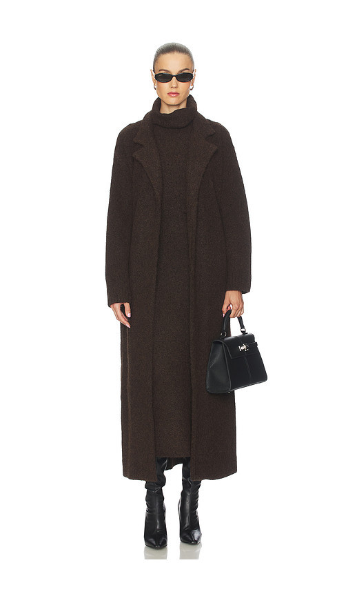 Camila Coelho Jona Maxi Sweater Coat in Chocolate Brown. Size M | Revolve Clothing (Global)