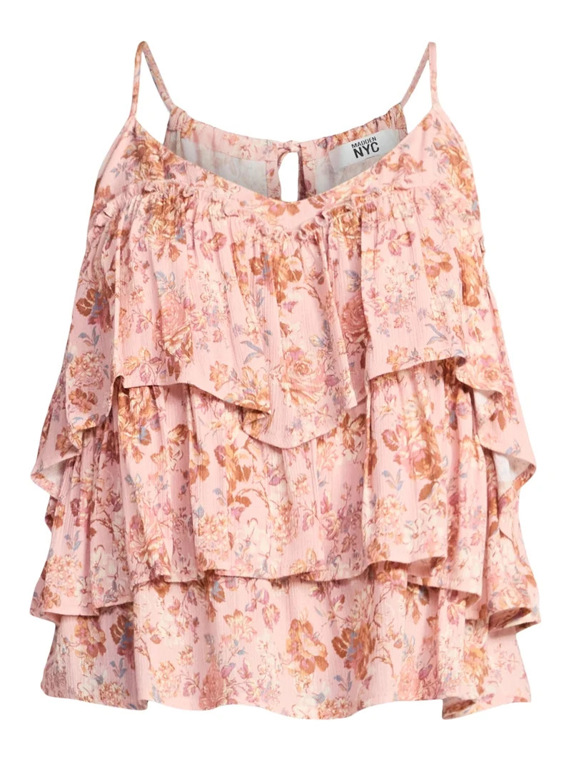 Madden NYC Women's Sleeveless Tiered Tank Top, Sizes XXS-XXL | Walmart (US)