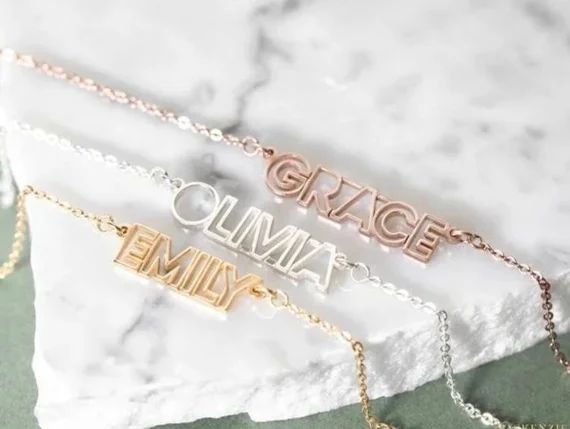 Custom Personalized Name Necklace, Available in gold, rose gold and silver | Etsy (US)
