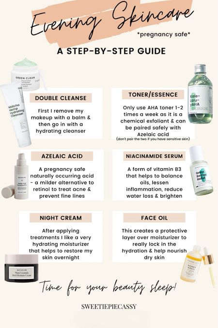 Pregnancy Skincare: Evening Routine 🌙 

As for the evenings, I always double cleanse, tone & used my specific serums as well as moisturizer! Make sure to check out my ‘Beauty’ collection for the Morning routine & more!💫

#LTKstyletip #LTKbump #LTKbeauty