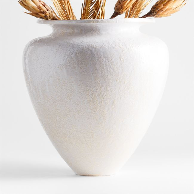 Kyoto White Ceramic Vase 16 | Crate & Barrel
