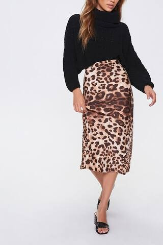 Leopard Print Midi Skirt | Forever 21 (US)