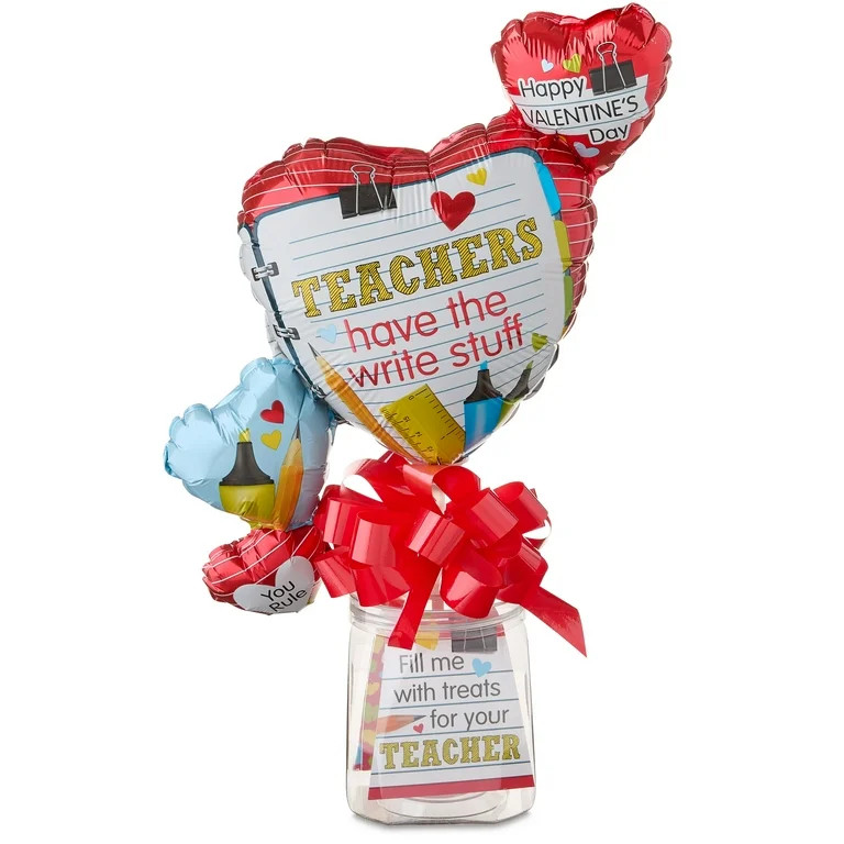 Fillable Gift Container for Teacher with Heart Balloons, Multicolor, Valentine's Day by Way To Ce... | Walmart (US)