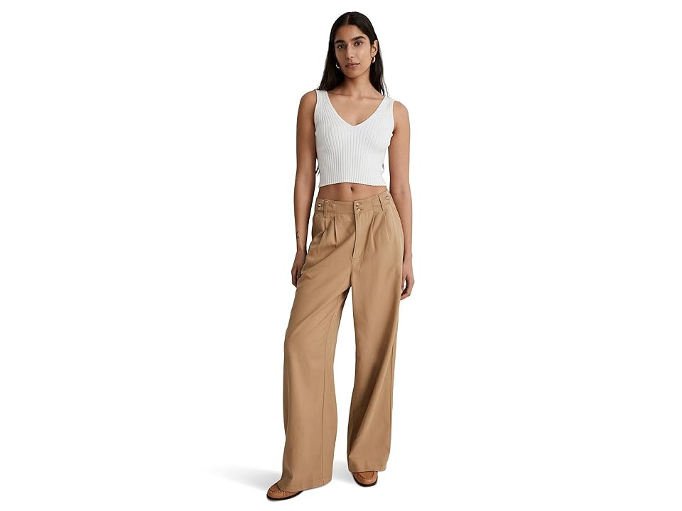 Madewell The Harlow Wide-Leg Pant (Seed Khaki) Women's Dress Pants | Zappos