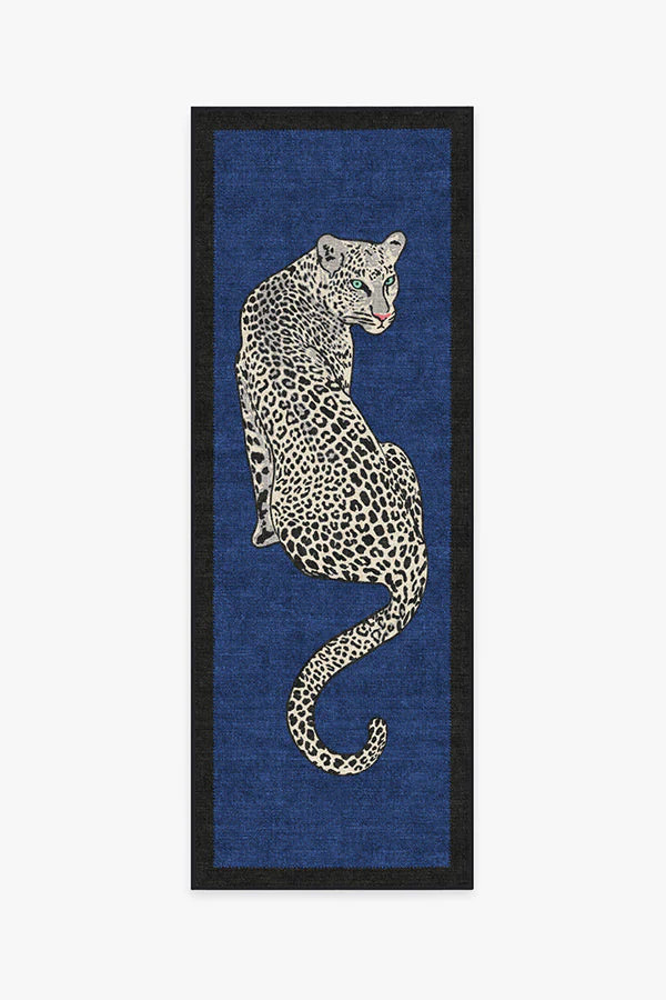 Jonathan Adler Snow Leopard Sapphire Tufted Rug | Ruggable