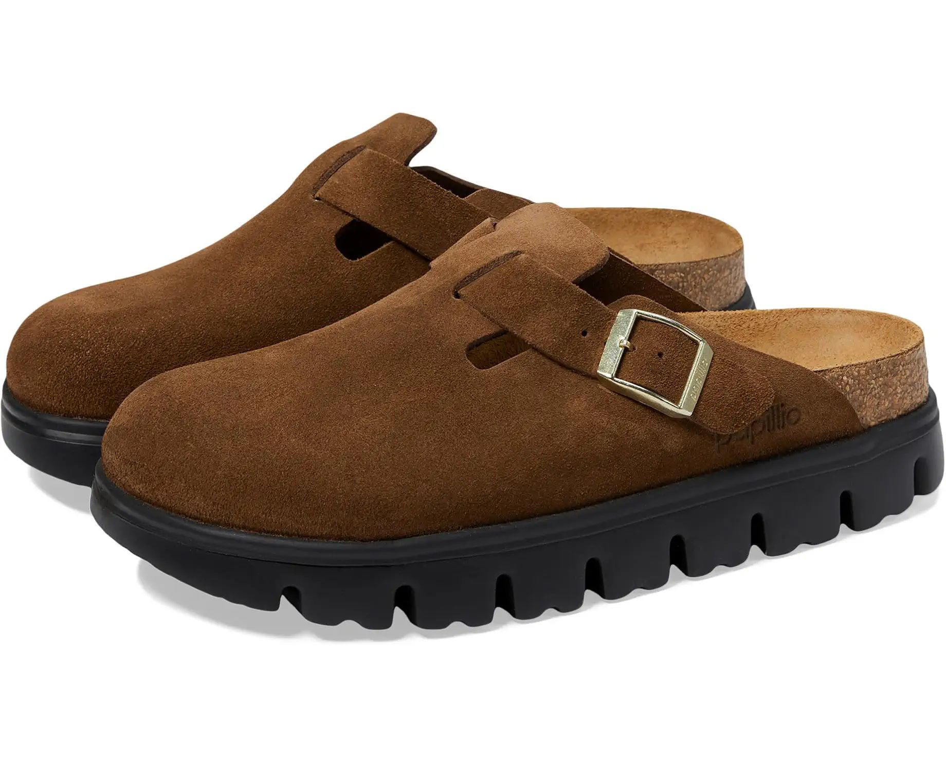 Women's Birkenstock Papillio by Birkenstock Boston Chunky Clog - Suede | Zappos