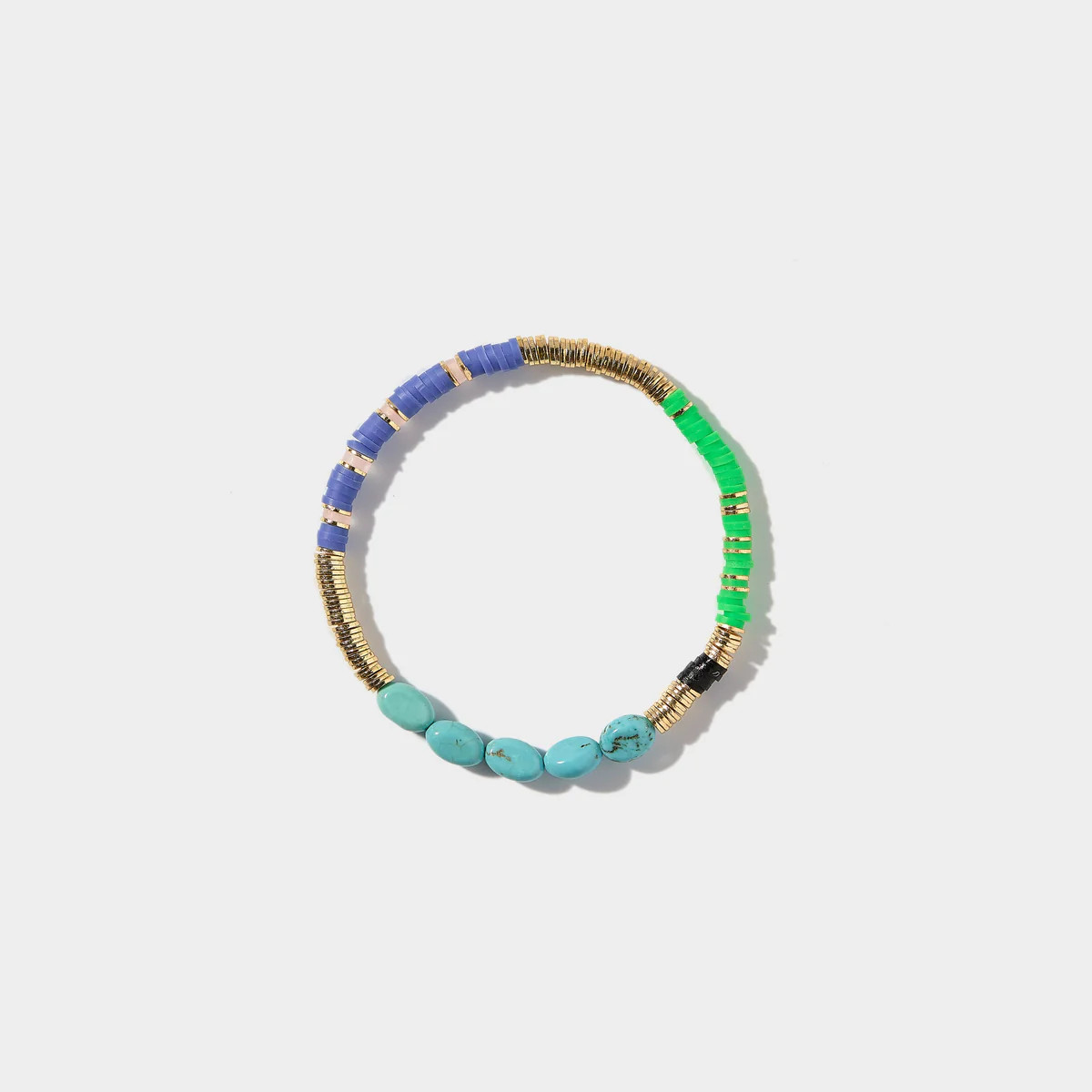 Turquoise Tides Vinyl Bracelet 4mm | Allie + Bess