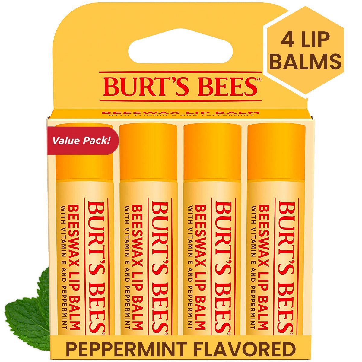 Burt's Bees Lip Balm - Beeswax - 4ct/0.6oz | Target