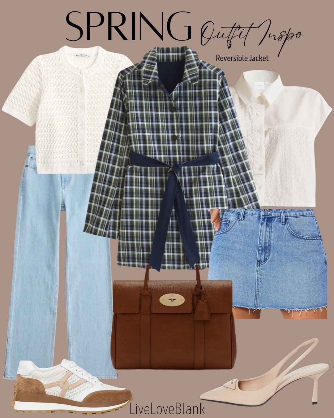 Spring outfit inspo
Reversible trench coat 
Cute statement tops 
Jeans and Jean skirt
Veronica Beard sneakers
Prada heels

#LTKmomlife #LTKootd #LTKgrwm