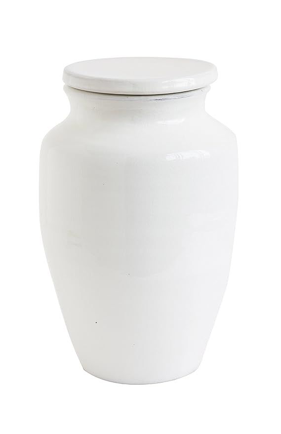 Creative Co-Op Medium Round White Terracotta Cachepot, 12 Inch | Amazon (US)
