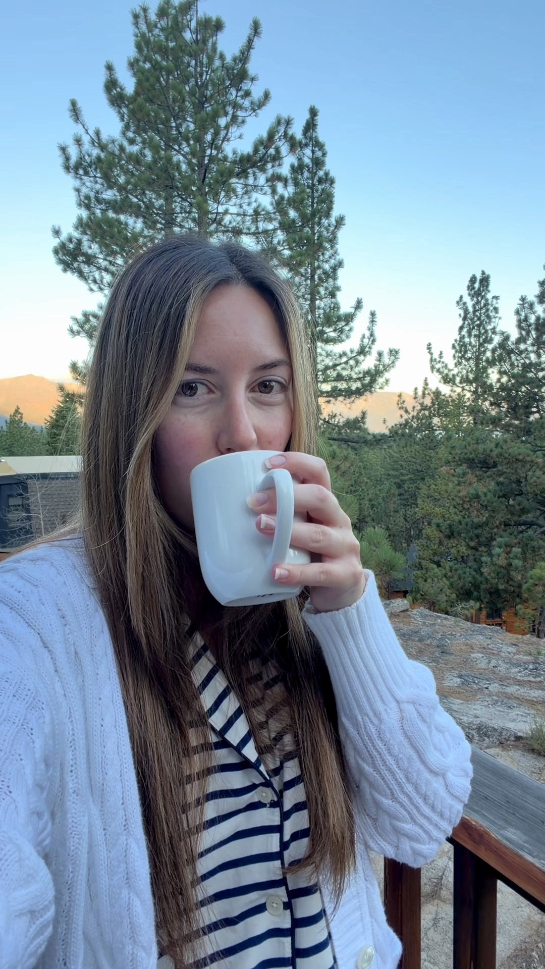 First morning in Lake Tahoe ☕️🌲 I brought jet lag eye patches for all the girls and they were NEEDED @jcrew

#LTKselfcare #LTKTravel