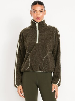 Loose Sherpa Quarter-Zip Pullover | Old Navy (CA)
