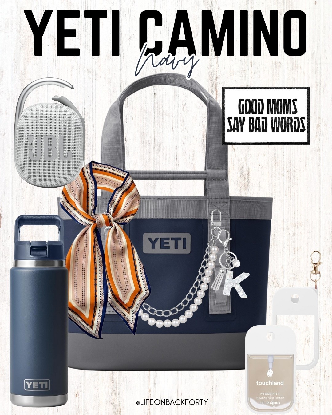 Yeti Camino Navy Accessories - Orange & Silver Edition

#LTKStyleTip #LTKTravel #LTKFamily