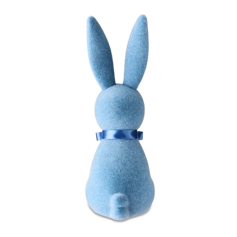 Easter Flocked Blue Bunny Decor, 16 in, by Way To Celebrate | Walmart (US)
