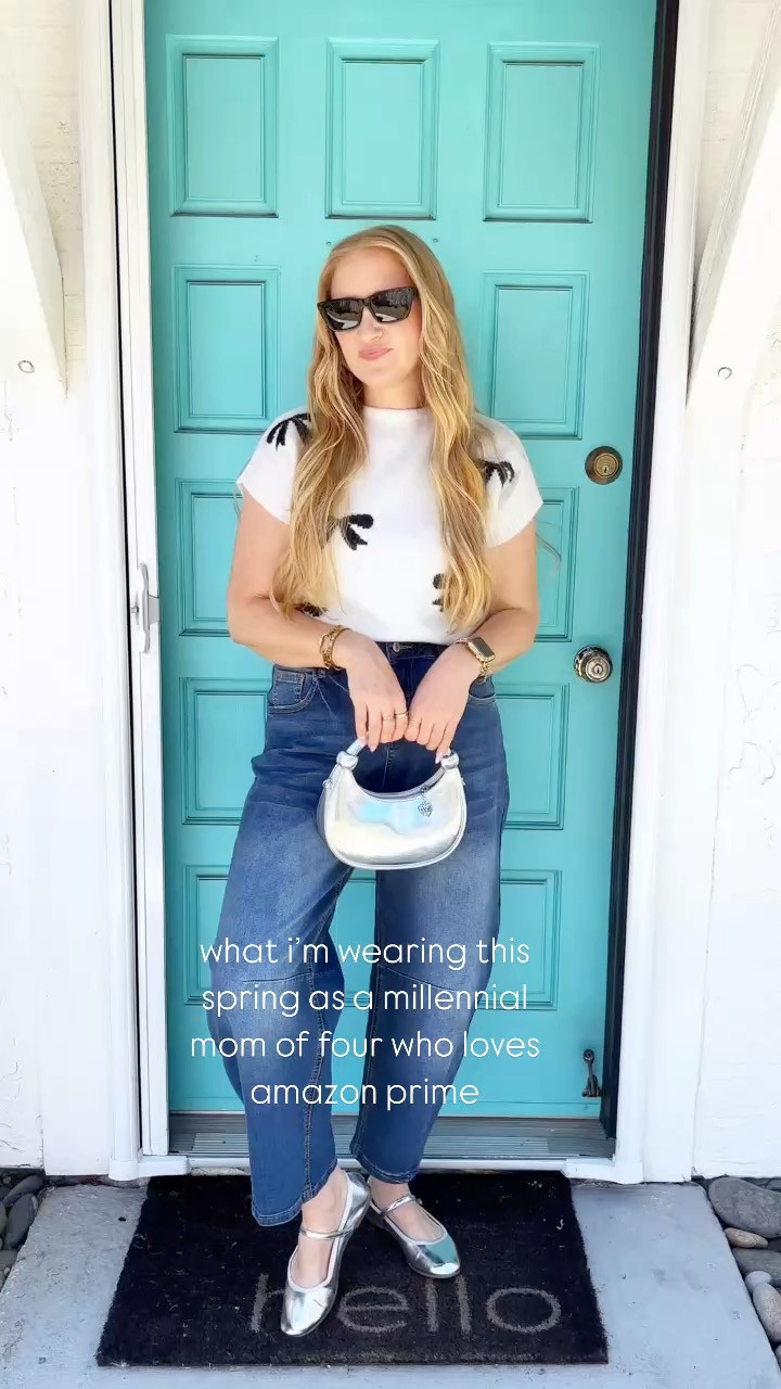 easy mom approved outfit idea from amazon ✨bow sweater, barrel jeans and silver Mary Jane flats and bow earrings!

wearing M in sweater and size 10 in jeans, for shoes size up 1/2 size!
⁣
Amazon outfit ideas // Amazon prime outfits // Amazon style // easy outfit ideas // mom approved outfits // bow sweater // barrel jeans // Amazon barrel jeans // silver Mary Jane’s // silver crescent bag // mom outfit ideas, Amazon outfit inspo // Amazon basics, Amazon spring fashion // everyday basics // spring style inspo // Pintrest outfit // neutral style // ootd // sahm // casual outfit idea // sahm outfits 

 #LTKFindsUnder50 #LTKFindsUnder100 #LTKStyleTip