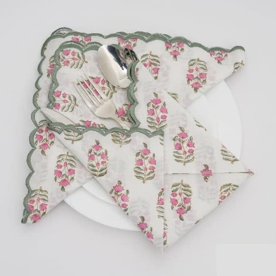 Embroidery Napkins Kitchen Towels Table Decor Table Linen Cotton Napkins Cloth Napkins Set of 4 -... | Amazon (US)