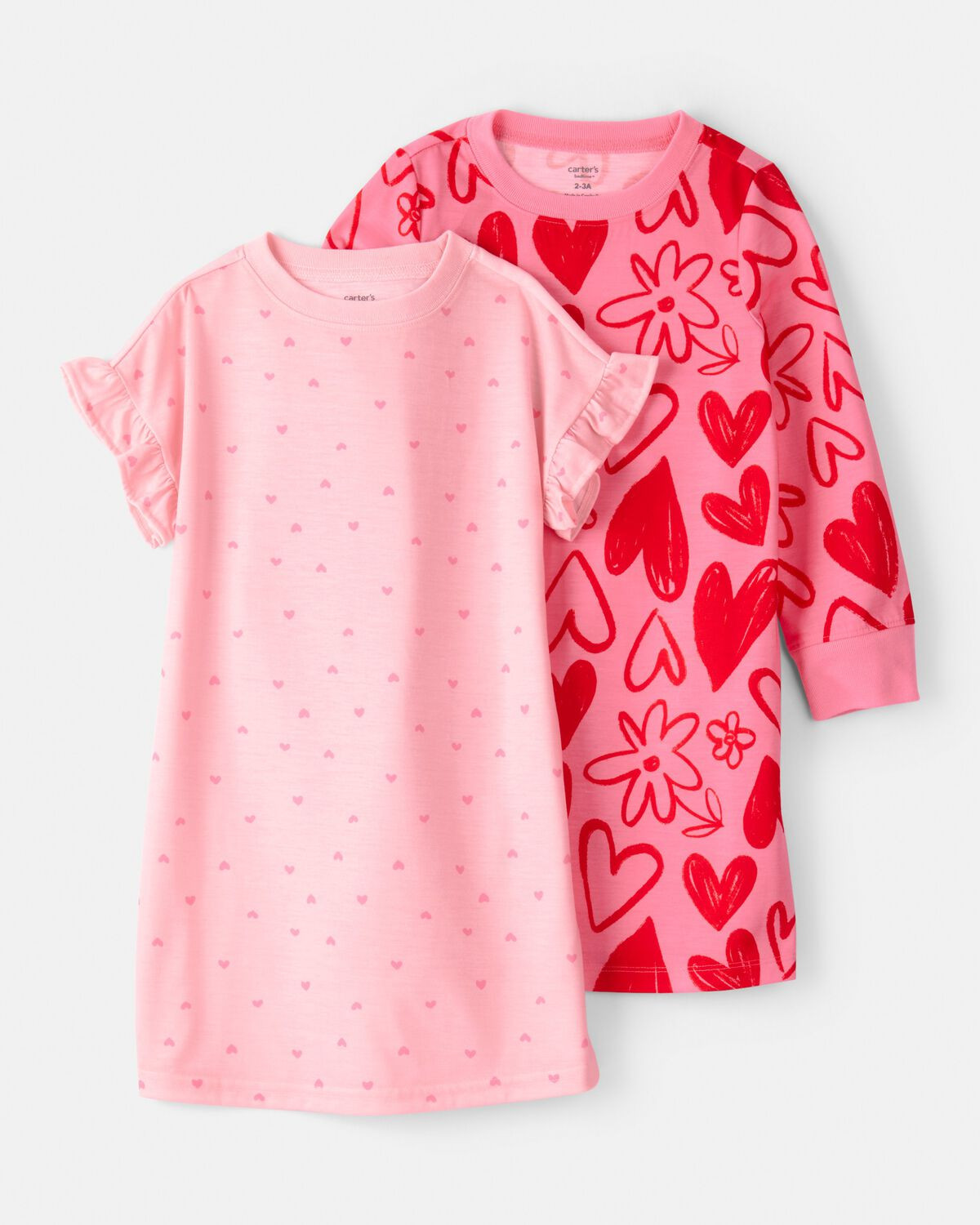 Girls Heart Floral Loose Fit Loose Fit Night Gown - Pink | Carter's Inc