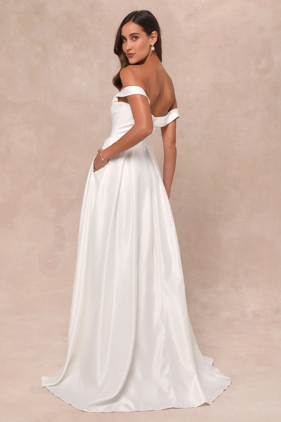 Extraordinary Vow White Off-the-Shoulder Maxi Dress with Pockets | Lulus