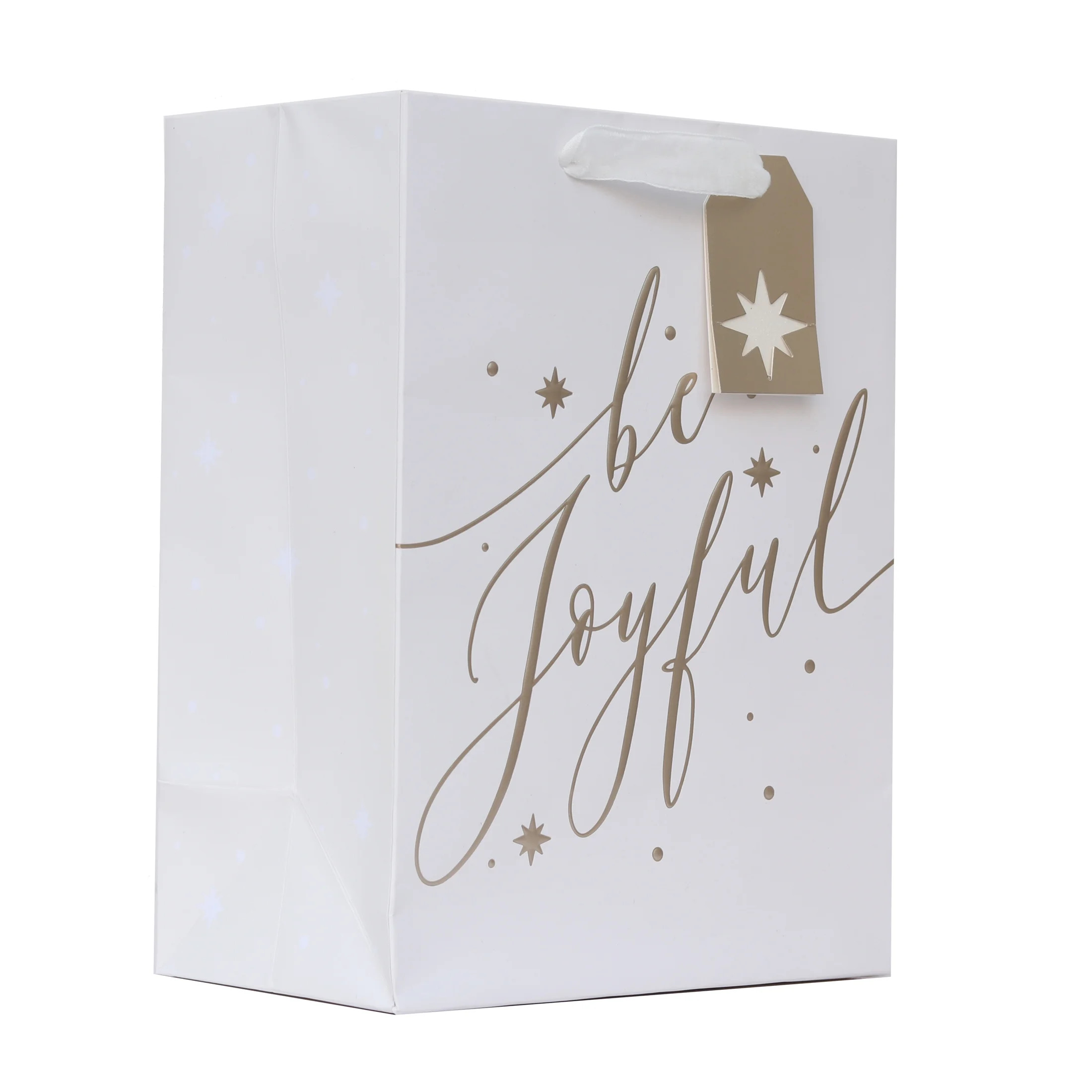 Medium Multicolor Be Joyful Christmas Paper Gift Bag, 7.5" x 4.5" x 9.87", by My Texas House | Walmart (US)