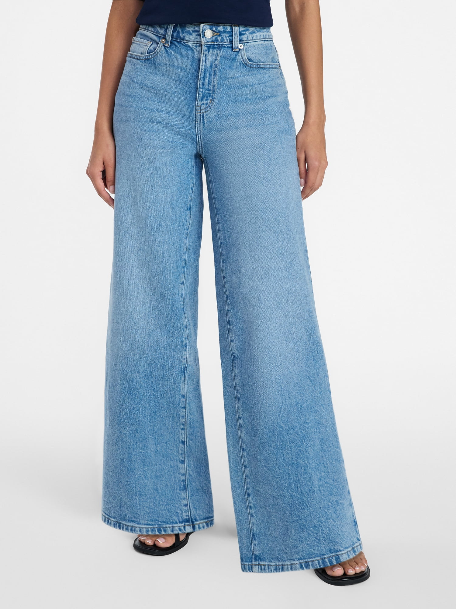 Time and Tru Women's Wide Leg Jeans, 31" Inseam, Sizes 0-20 | Walmart (US)