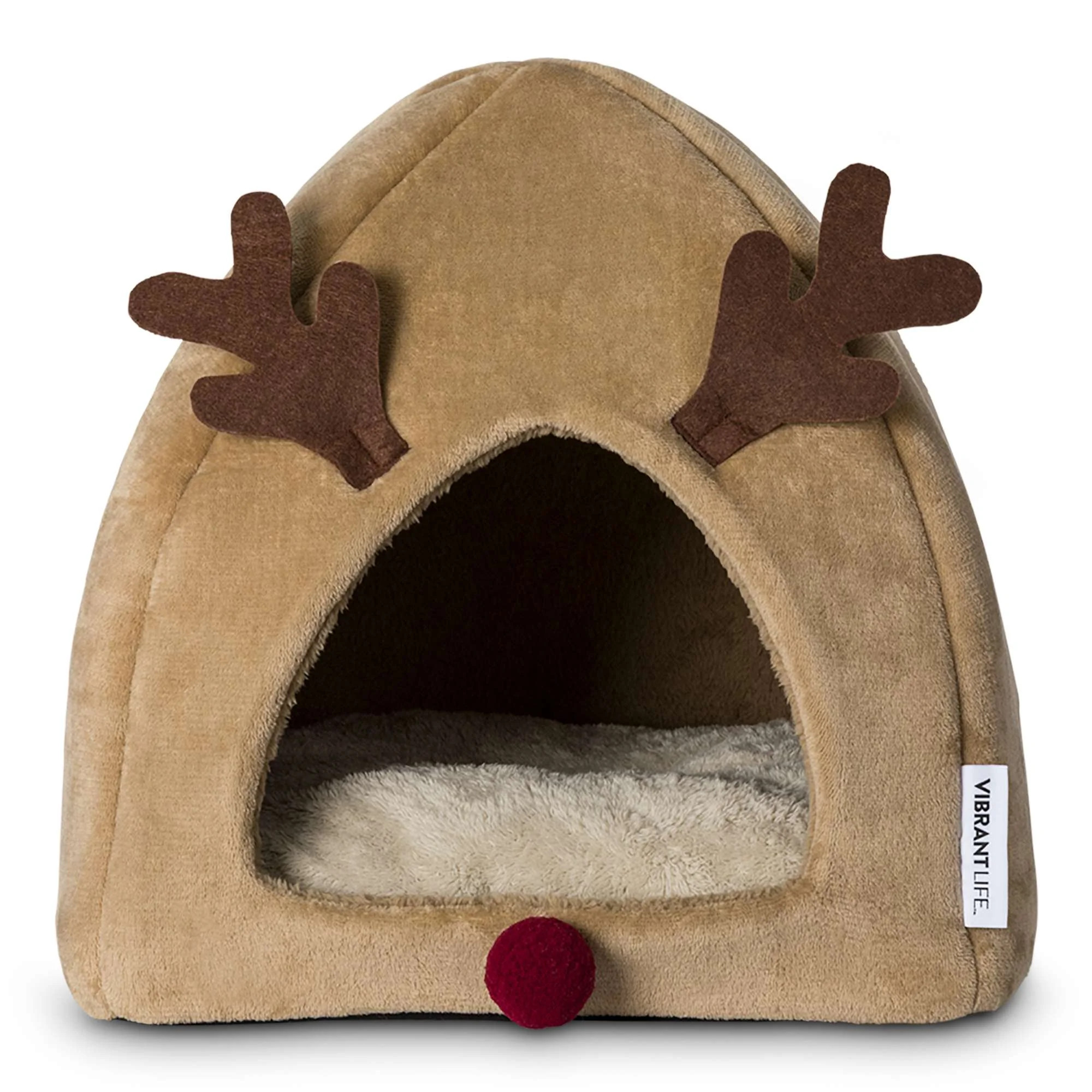 Vibrant Life Hideaway Reindeer Small Cat-Dog Bed | Walmart (US)