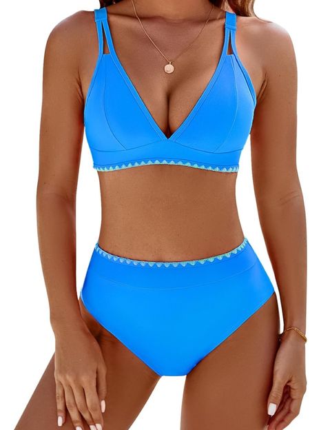 High waisted swimsuits for women! Amazon high waisted swimsuit! Full coverage high waisted bikini set 