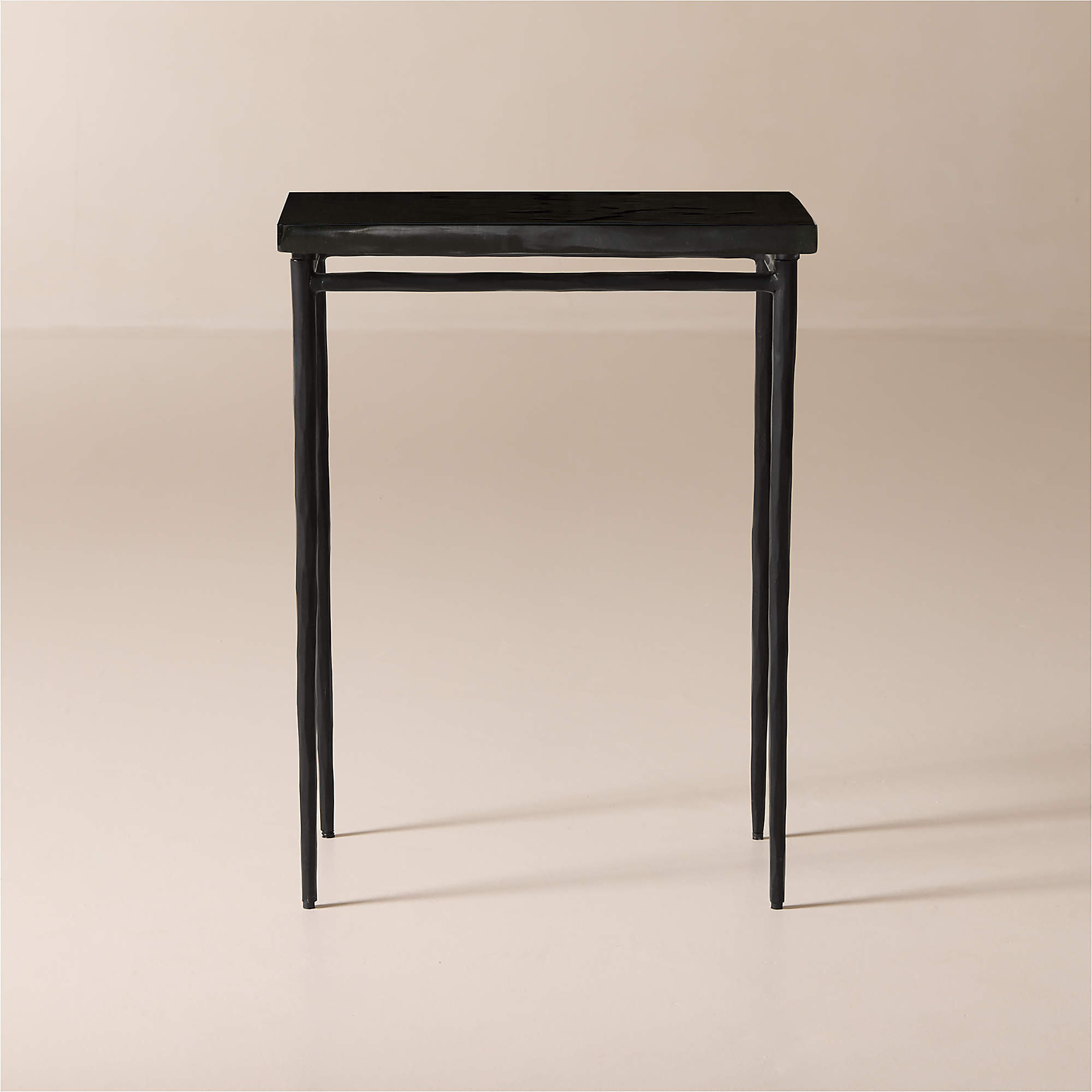 Nari Tall Cast Glass and Iron Side Table + Reviews | CB2 | CB2