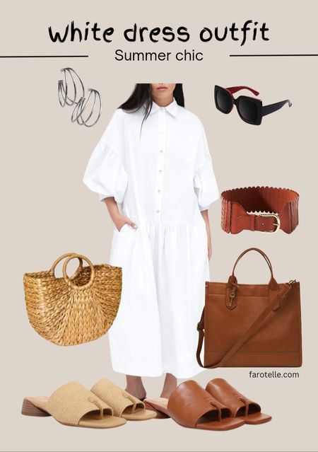 Who doesn't love a white dress for Spring/Summer? Pair white with warm shades of brown and rattan for earthy casual style. The sandals are on sale with an extra 30% off this weekend!

#LTKshoecrush #LTKfindsunder100 #LTKstyletip
