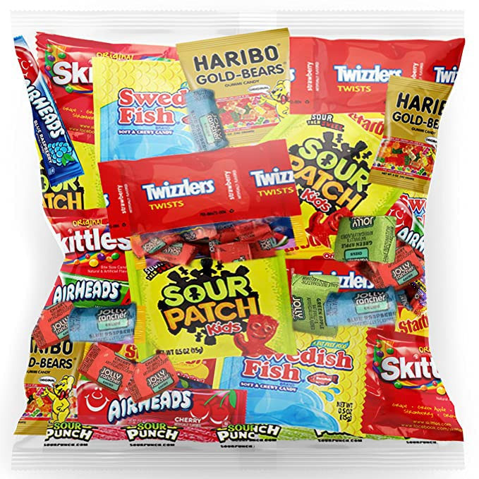 Bulk Assorted Fruit Candy - Starburst, Skittles, Swedish Fish, Air Heads, Jolly Rancher, Sour Pun... | Amazon (US)